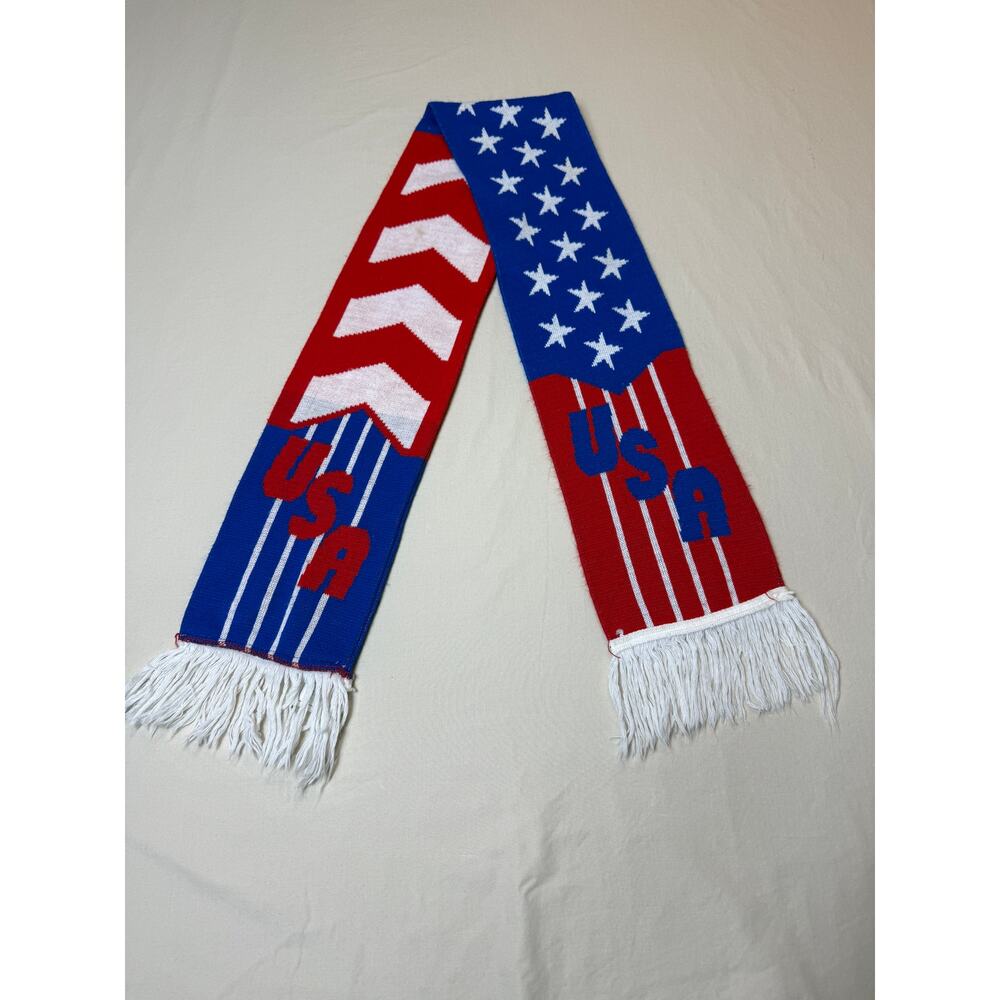 Vintage 1993‎ USA Fanatix Red White Blue Scarf 55"